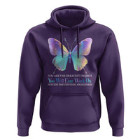 Suicide Prevention Hoodie You Are The Greatest Project You Will Ever Work On Butterfly - Wonder Print Shop