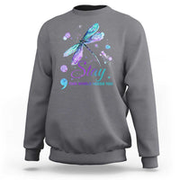 Suicide Prevention Stay Sweatshirt This World Needs You Semicolon Dragonflies - Wonder Print Shop