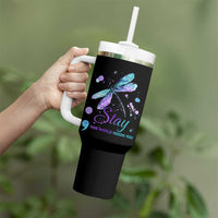 Suicide Prevention Stay Tumbler With Handle This World Needs You Semicolon Dragonflies