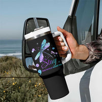 Suicide Prevention Stay Tumbler With Handle This World Needs You Semicolon Dragonflies