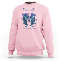 For Someone I Miss Every Single Day Sweatshirt I Wear Teal And Purple Suicide Prevention - Wonder Print Shop