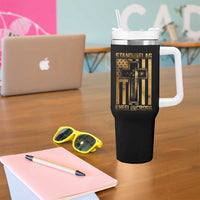 Christian Patriotic Tumbler With Handle Stand For The Flag Kneel For The Cross American Christ Cross
