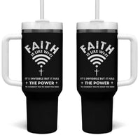 Funny Christian Tumbler With Handle Faith Is Like Wifi