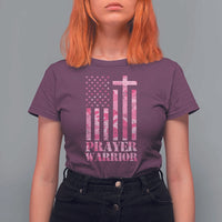 Prayer Warrior T Shirt For Women Camo American Flag Christian Pray - Wonder Print Shop