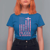 Prayer Warrior T Shirt For Women Camo American Flag Christian Pray - Wonder Print Shop