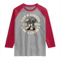 Not A Sucker Or A Loser Raglan Shirt Veterans Day Patriotic American Flag