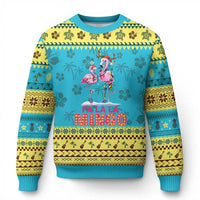 Fa La La Mingo Flamingo Hawaiian Xmas Ugly Christmas Sweater - Wonder Print Shop