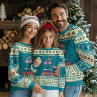 Fa La La Mingo Flamingo Hawaiian Xmas Ugly Christmas Sweater - Wonder Print Shop