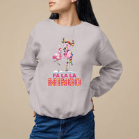 Fa La La Mingo Flamingo Hawaiian Retro Christmas Sweatshirt - Wonder Print Shop