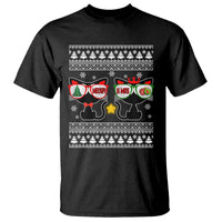 Meowy Xmas Funny Cat Couple With Sunglass T Shirt - Wonder Print Shop