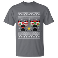 Meowy Xmas Funny Cat Couple With Sunglass T Shirt - Wonder Print Shop