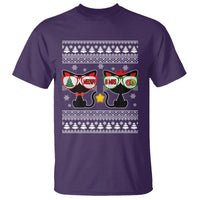 Meowy Xmas Funny Cat Couple With Sunglass T Shirt - Wonder Print Shop