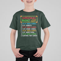 Christmas Bucket List Play Video Games Eat Something And Wait For Santa T Shirt For Kid - Wonder Print Shop