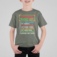Christmas Bucket List Play Video Games Eat Something And Wait For Santa T Shirt For Kid - Wonder Print Shop