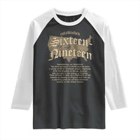 Black History Raglan Shirt 1619 Sixteen-Nineteen Established