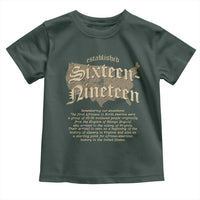 Black History Toddler T Shirt 1619 Sixteen-Nineteen Established