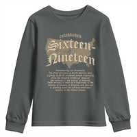 Black History Youth Sweatshirt 1619 Sixteen-Nineteen Established
