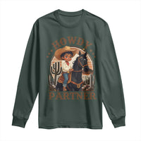 Black Cowboy Long Sleeve Shirt Howdy Partner Black History Month