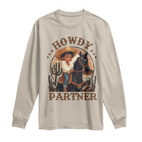 Black Cowboy Long Sleeve Shirt Howdy Partner Black History Month