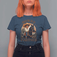 Black Cowboy T Shirt For Women Howdy Partner Black History Month