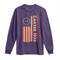 Jimmy Carter Long Sleeve Shirt 39th US President 1976 Retro American Flag