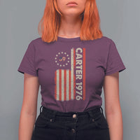 Jimmy Carter T Shirt For Women 39th US President 1976 Retro American Flag