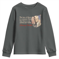 Jimmy Carter Quote Youth Sweatshirt The Love Of Liberty Flows In Our American Veins