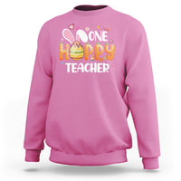 Easter Day Cute One Hoppy Teacher Bunny Carrot Sweatshirt - Wonder Print Shop
