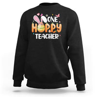 Easter Day Cute One Hoppy Teacher Bunny Carrot Sweatshirt - Wonder Print Shop