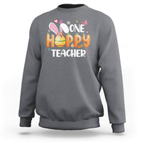 Easter Day Cute One Hoppy Teacher Bunny Carrot Sweatshirt - Wonder Print Shop