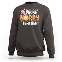 Easter Day Cute One Hoppy Teacher Bunny Carrot Sweatshirt - Wonder Print Shop