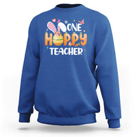 Easter Day Cute One Hoppy Teacher Bunny Carrot Sweatshirt - Wonder Print Shop