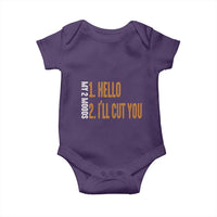 Funny My Two Moods Baby Onesie Hello And I'll Cut You