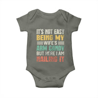 Funny Husband Baby Onesie It's Not Easy Being My Wife's Arm Candy