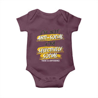 Funny Introvert Baby Onesie I'm Not Anti Social I'm Selectively Social