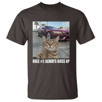 Funny Cat Meme T Shirt Rule No.1 Always Boss Up - Wonder Print Shop