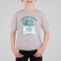 Funny Support Local Street Cat T Shirt For Kid Raccoon Opossum Skunk Garbage Crew - Wonder Print Shop