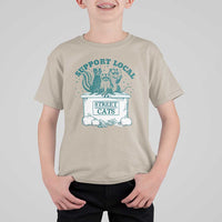 Funny Support Local Street Cat T Shirt For Kid Raccoon Opossum Skunk Garbage Crew - Wonder Print Shop