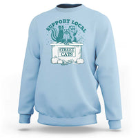 Funny Support Local Street Cat Sweatshirt Raccoon Opossum Skunk Garbage Crew - Wonder Print Shop