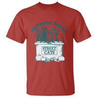 Funny Support Local Street Cat T Shirt Raccoon Opossum Skunk Garbage Crew - Wonder Print Shop