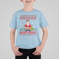 Merry Fishmas Santa Fishing Xmas Fish Fisherman T Shirt For Kid - Wonder Print Shop