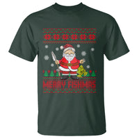 Merry Fishmas Santa Fishing Xmas Fish Fisherman T Shirt - Wonder Print Shop