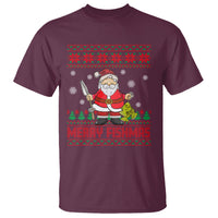 Merry Fishmas Santa Fishing Xmas Fish Fisherman T Shirt - Wonder Print Shop