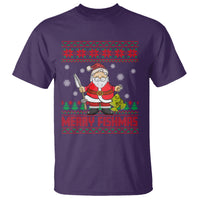 Merry Fishmas Santa Fishing Xmas Fish Fisherman T Shirt - Wonder Print Shop
