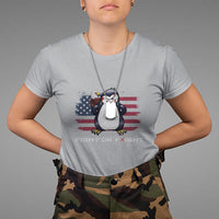 Fight or Flight Meme Cool Penguin Pun Patriotic US Flag T Shirt - Wonder Print Shop