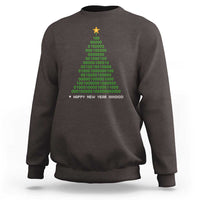 Funny Binary Christmas Tree Sweatshirt HAPPY NEW YEAR 11111101001 - Wonder Print Shop