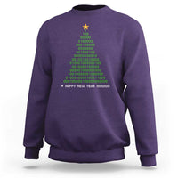 Funny Binary Christmas Tree Sweatshirt HAPPY NEW YEAR 11111101001 - Wonder Print Shop