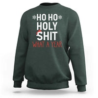 Funny Christmas Sweatshirt Ho Ho Holy Shit What A Year - Wonder Print Shop