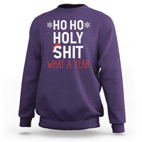 Funny Christmas Sweatshirt Ho Ho Holy Shit What A Year - Wonder Print Shop