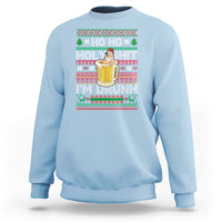 Funny Christmas Sweatshirt Ho Ho Holy Shit I'm Drunk Santa Drinking Beer - Wonder Print Shop